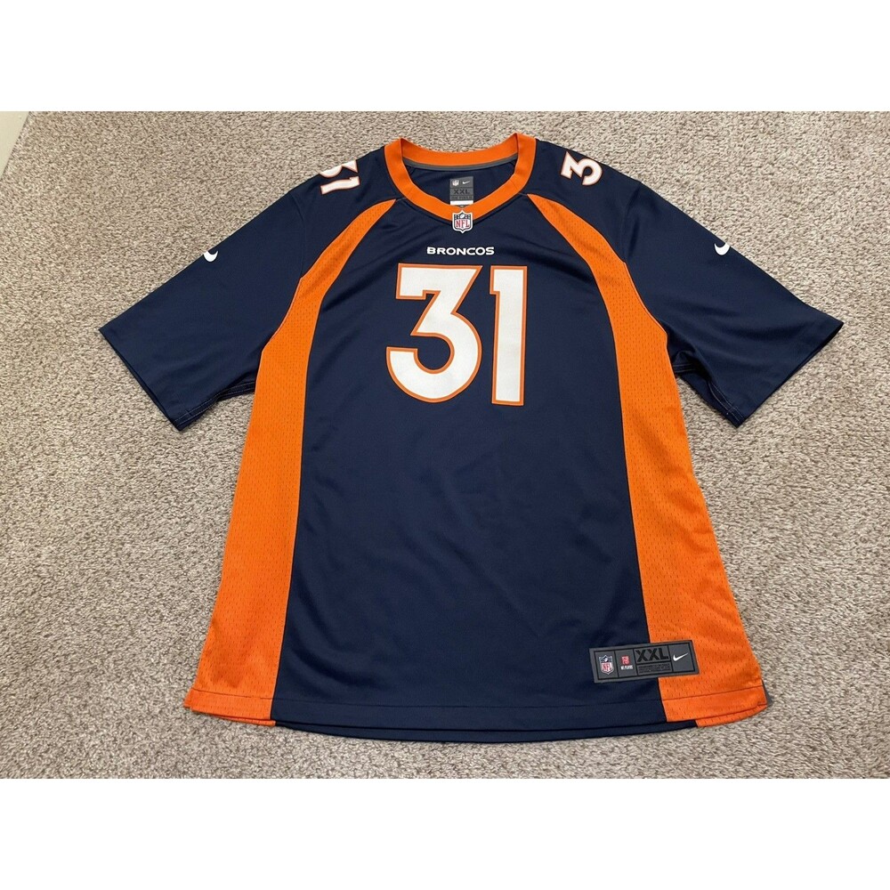 Nike Denver Broncos Football Jersey Justin Simmons #31 NFL Orange Blue Men’s XXL